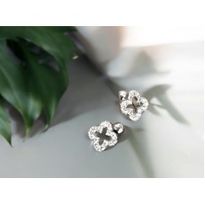 Сережки Mirshine Klover Silver/White Small