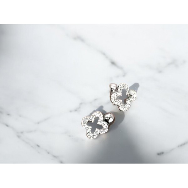 Сережки Mirshine Klover Silver/White Small