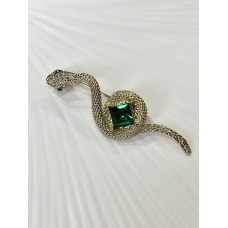 Брошка Mirshine Snake Gold/Green