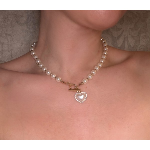 Кольє Mirshine Pearl Heart White