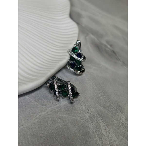 Серьги Mirshine Galaxy Blue/Green
