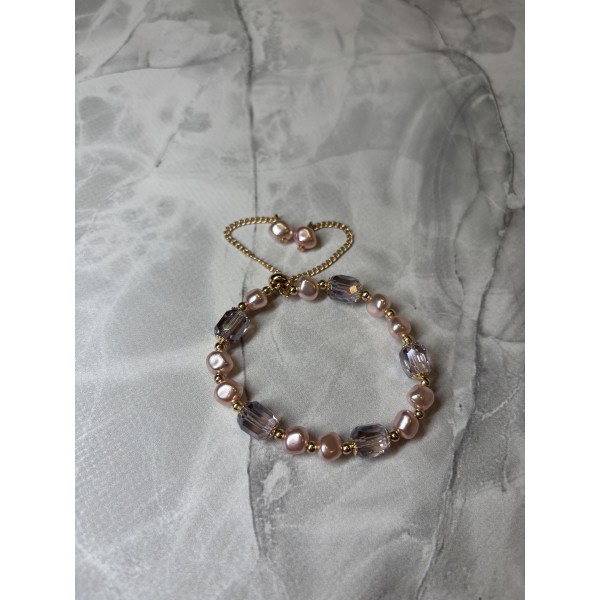 Браслет Mirshine Crystal Pink/Gold 