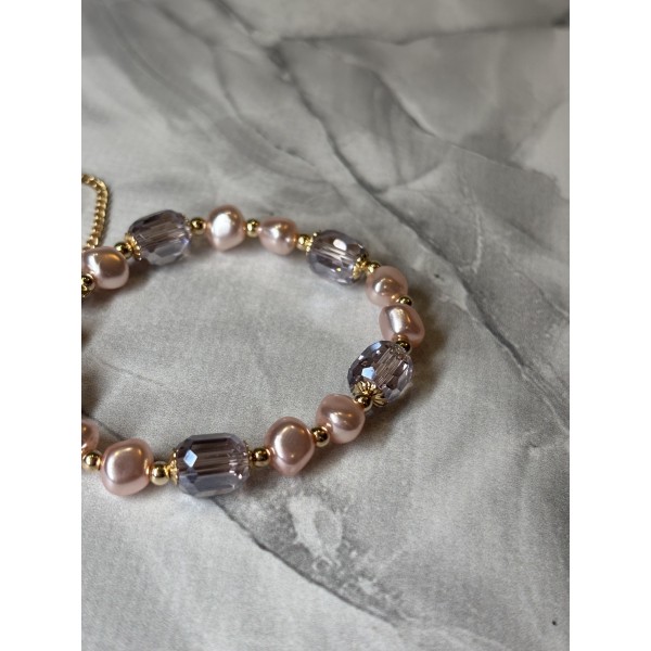 Браслет Mirshine Crystal Pink/Gold 