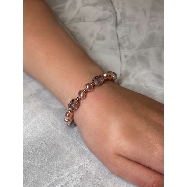 Браслет Mirshine Crystal Pink/Gold 