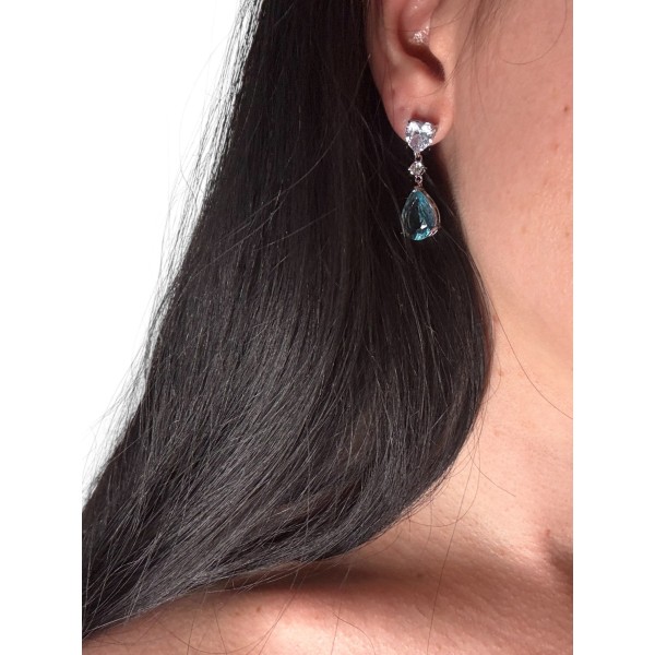 Сережки Mirshine Ice Heart Blue/Silver 