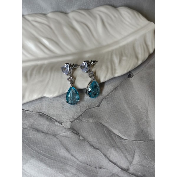 Сережки Mirshine Ice Heart Blue/Silver 