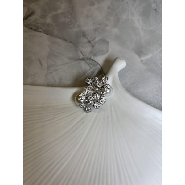 Сережки Mirshine Peаrl Flower Silver