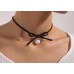 Чокер Mirshine Bow Pearl Black
