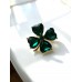 Брошка Mirshine Cloverleaf Green/Gold