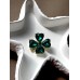 Брошка Mirshine Cloverleaf Green/Gold
