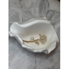 Брошка Mirshine Rose Pearl/Gold