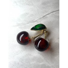 Брошка Mirshine Cherry Red/Gold