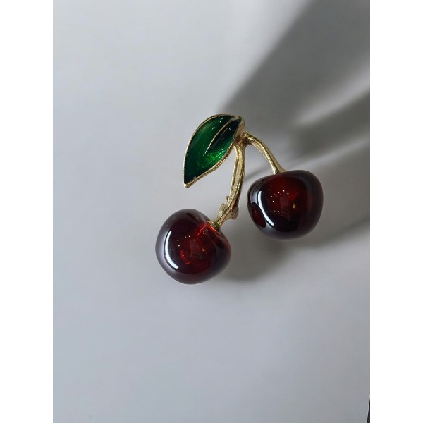 Брошка Mirshine Cherry Red/Gold