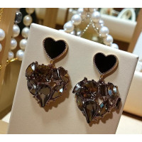 Сережки Mirshine Cristal Heart Black/Gold