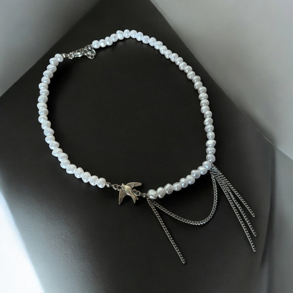 Колье Mirshine Dove Pearl Silver