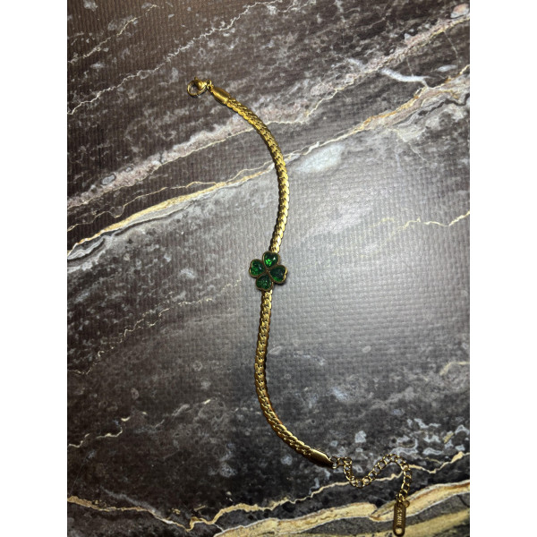 Браслет Mirshine Сlover Gold/Green