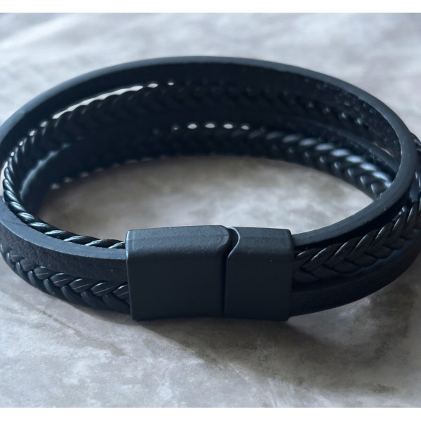 Браслет Mirshine Braid Leather Black Браслет Mirshine Braid Leather Black