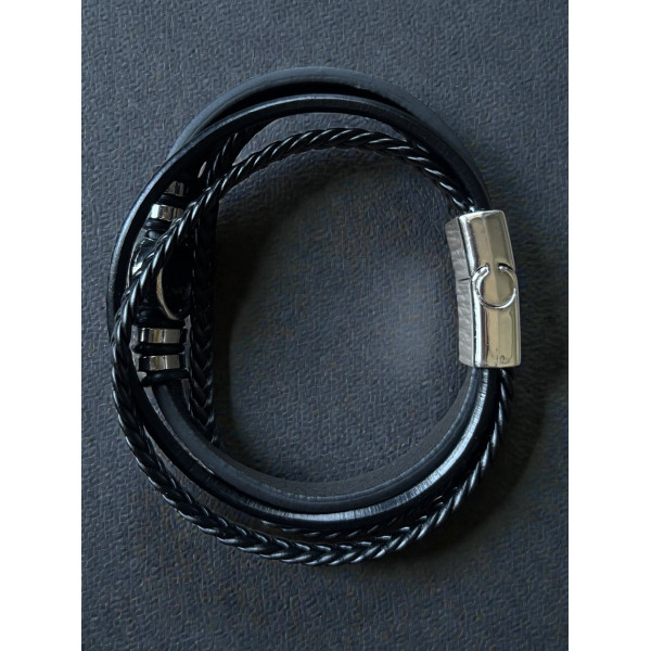 Браслет Mirshine Runes Leather Black