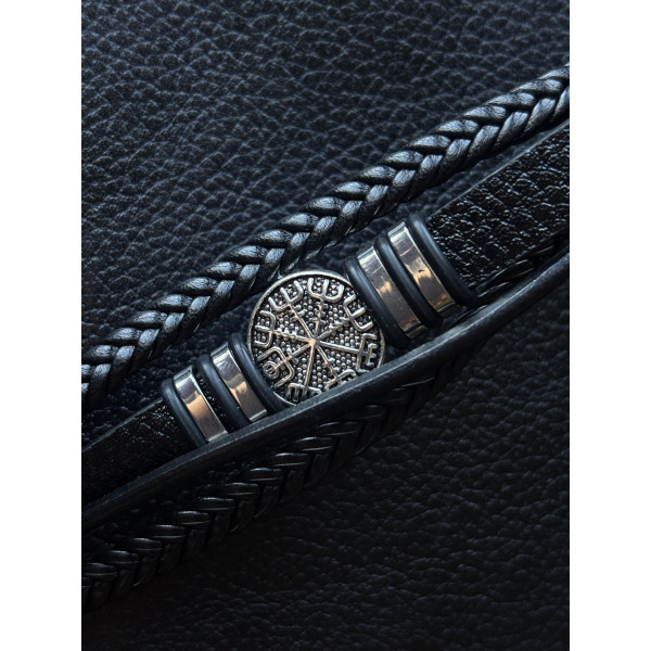 Браслет Mirshine Runes Leather Black