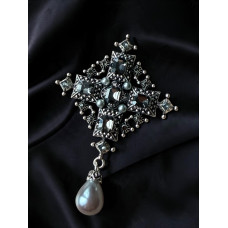Брошка Mirshine Cristal Cross Black/Silver