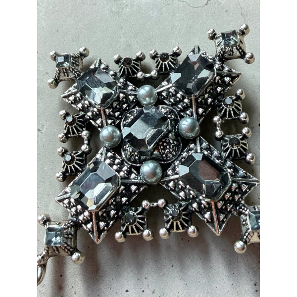 Брошка Mirshine Cristal Cross Black/Silver Брошка Mirshine Cristal Cross Black/Silver