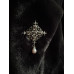 Брошка Mirshine Cristal Cross Black/Silver