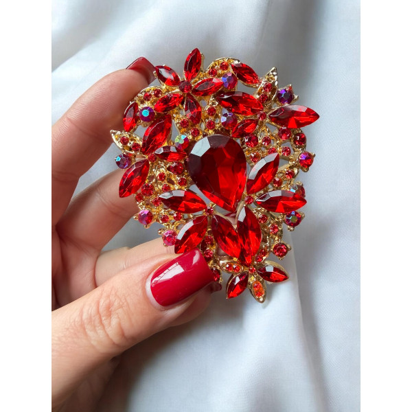 Брошка Mirshine Barocco Red/Gold Брошка Mirshine Barocco Red/Gold