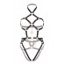 Портупея-тедді з екошкіри Leg Avenue Heart ring harness teddy Black L